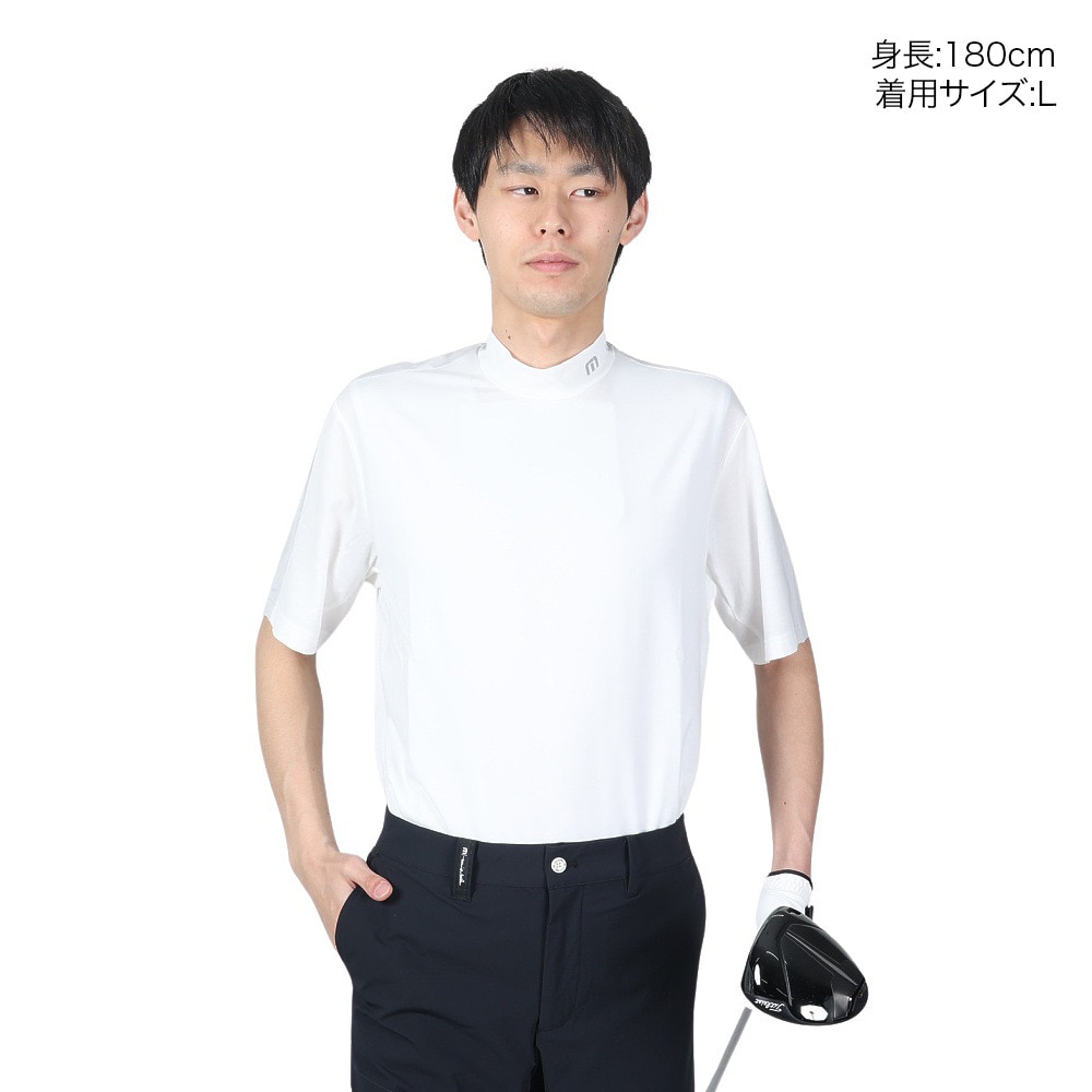 トラヴィスマシュー（Travis Mathew）（メンズ）ゴルフウェア 吸汗速乾 半袖テック モックネックシャツ ストレッチ 7AF074-1WHT