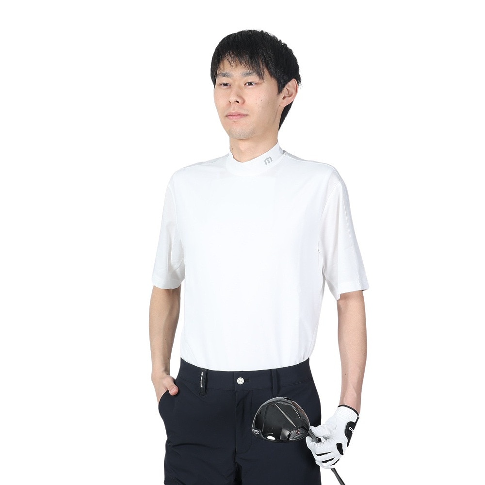 トラヴィスマシュー（Travis Mathew）（メンズ）ゴルフウェア 吸汗速乾 半袖テック モックネックシャツ ストレッチ 7AF074-1WHT