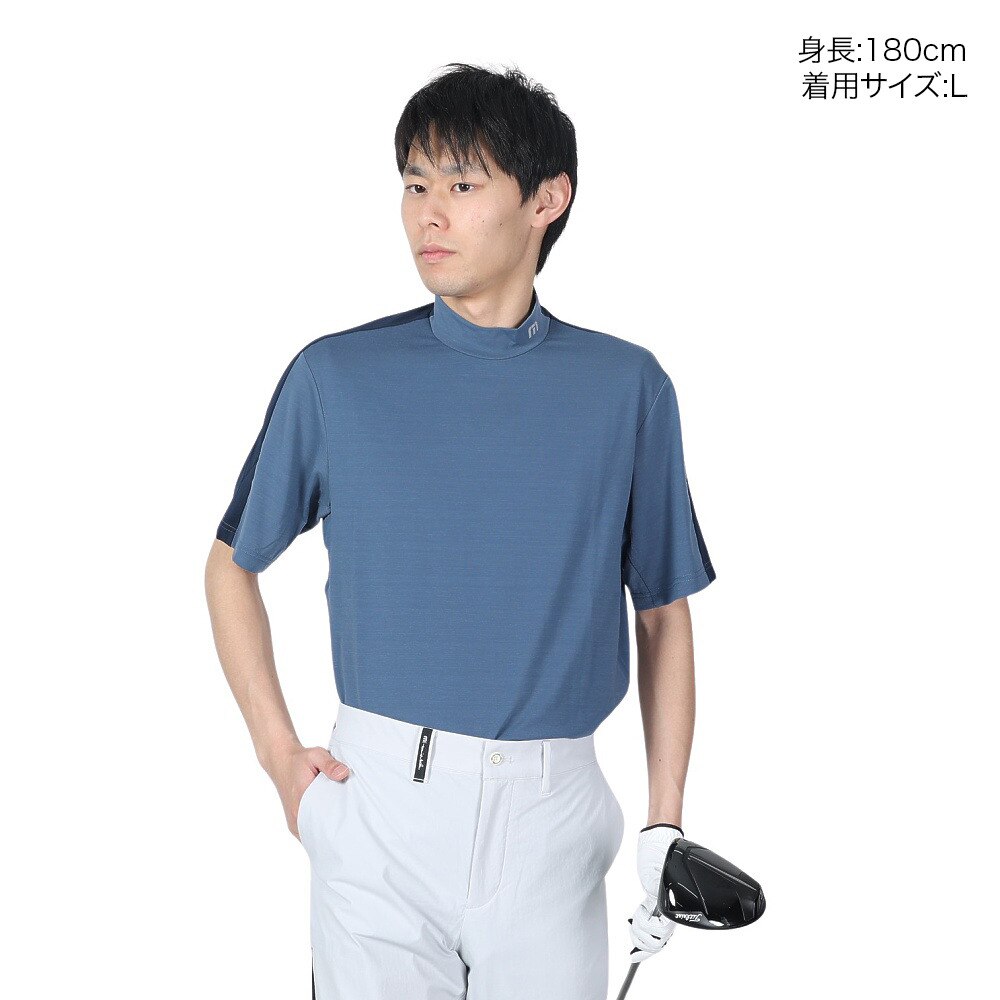 トラヴィスマシュー（Travis Mathew）（メンズ）ゴルフ 半袖テック モックネックシャツ 7AF074-4NAV