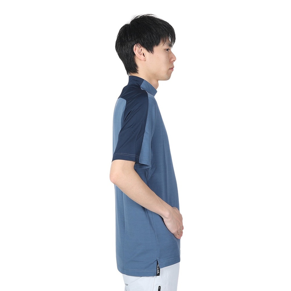 トラヴィスマシュー（Travis Mathew）（メンズ）ゴルフウェア 吸汗速乾 半袖テック モックネックシャツ ストレッチ 7AF074-4NAV