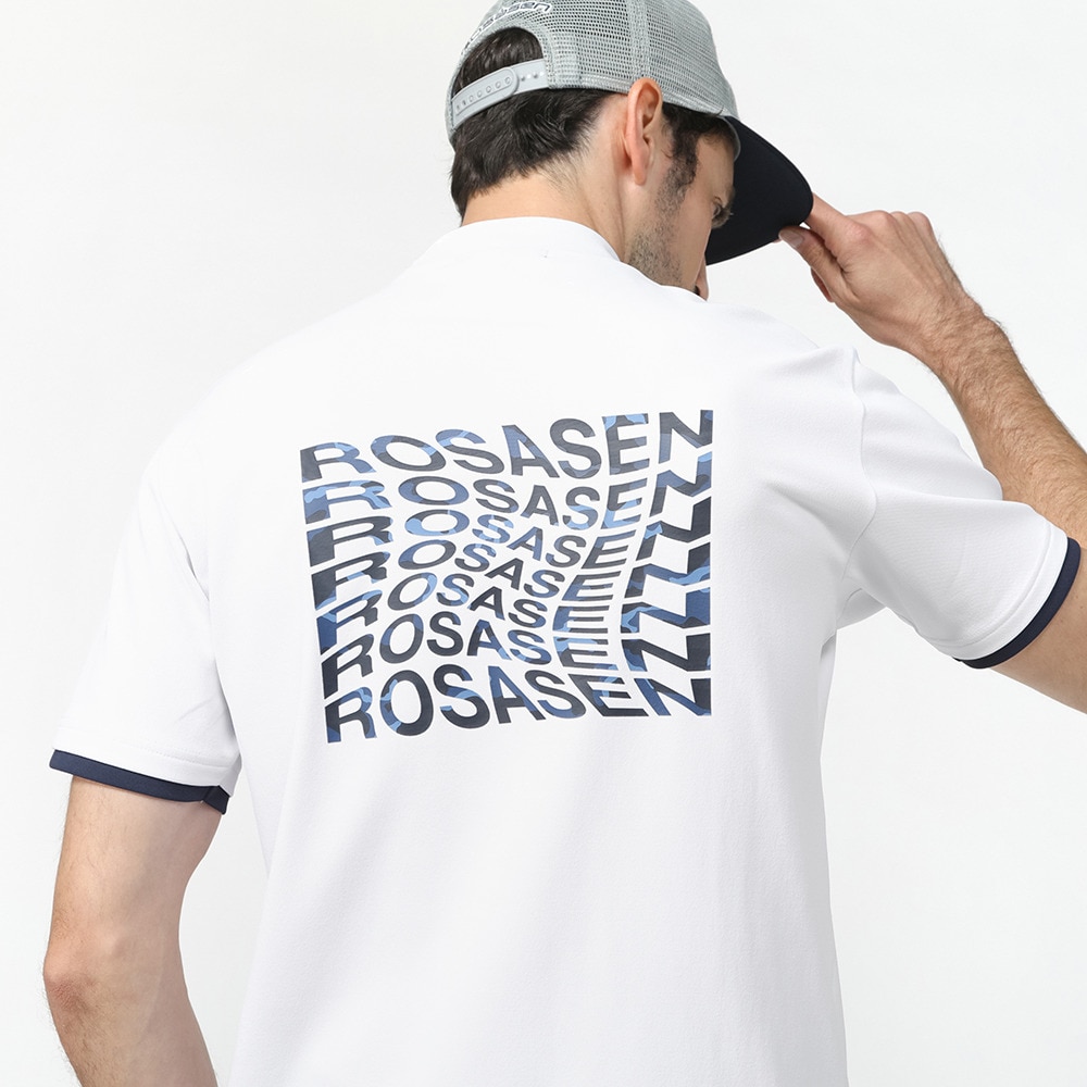 ROSASEN（メンズ）ゴルフウェア 吸水速乾 テクニスタ鹿の子半袖モックネック 044-21241-005