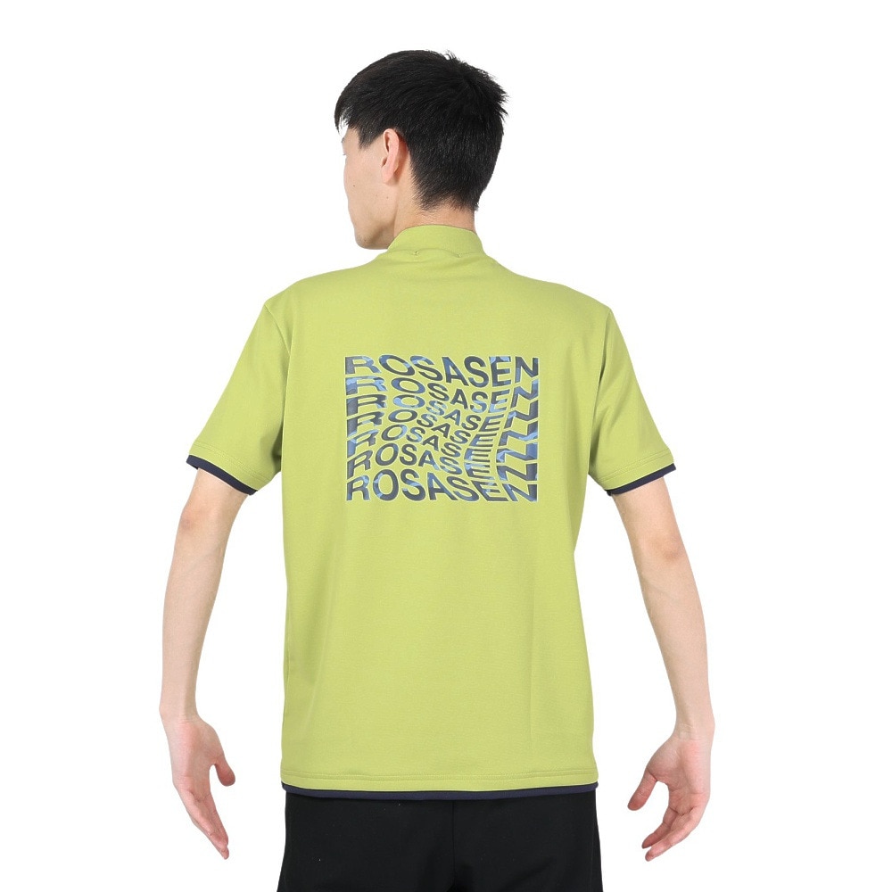 ROSASEN（メンズ）ゴルフウェア 吸水速乾 テクニスタカノコ半袖モックネック 044-21241-023