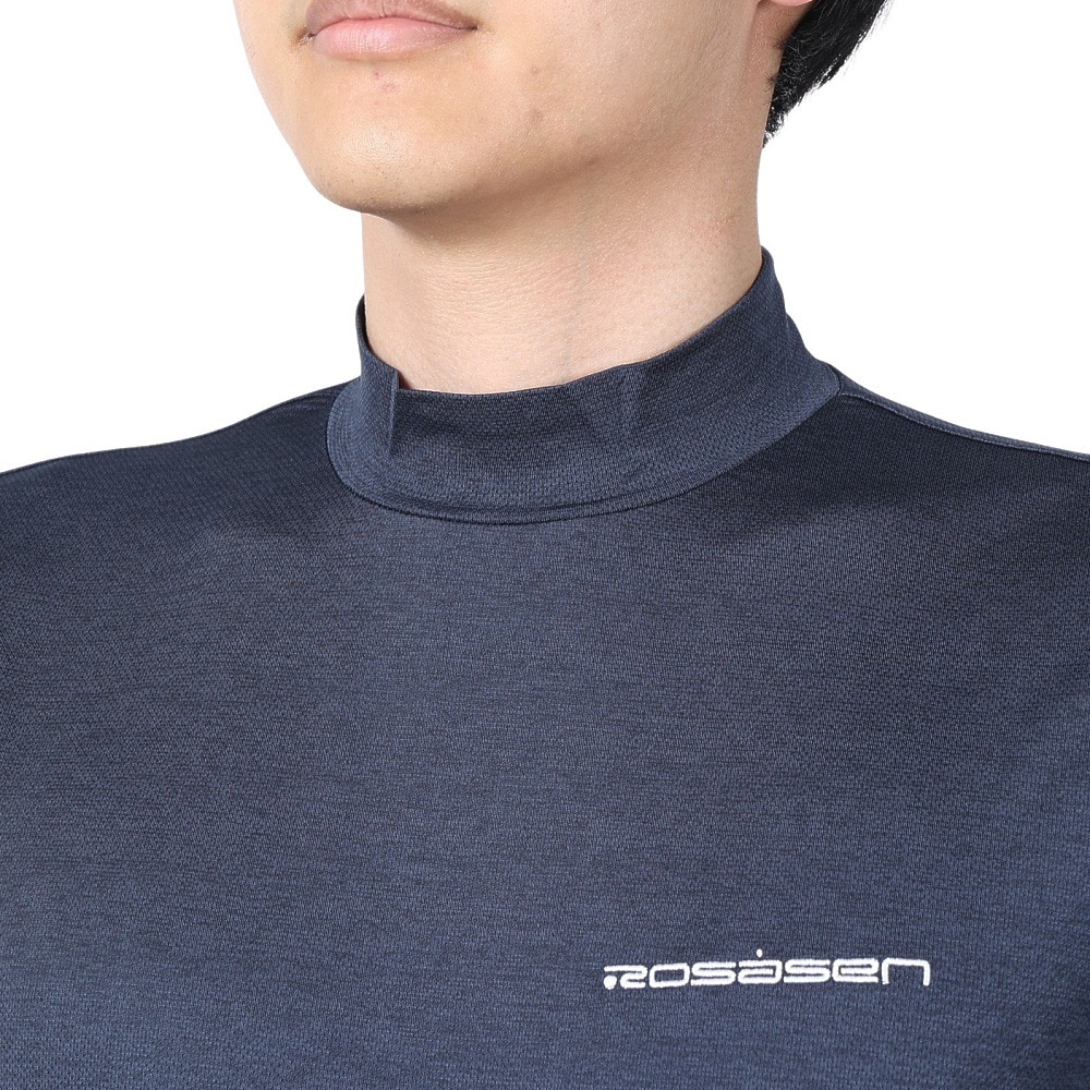 ROSASEN（メンズ）ゴルフウェア 吸水速乾 クールコア バックプリント半袖モックネック 044-21444-098