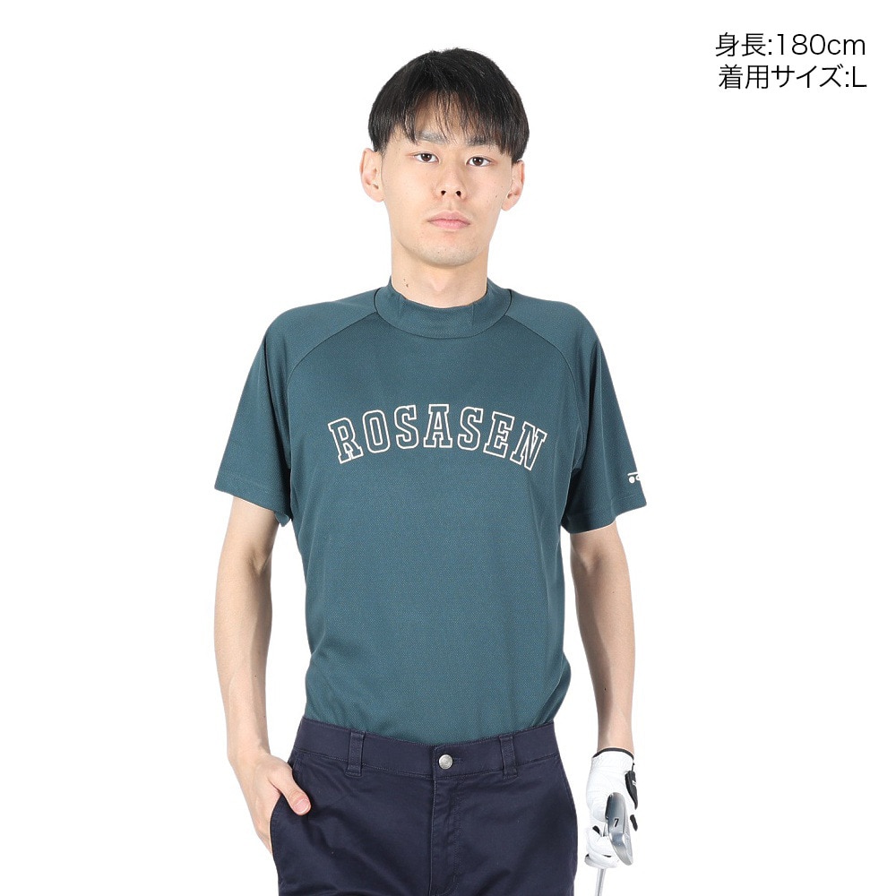ROSASEN（メンズ）ゴルフウェア 吸水速乾 A-Line モックネック 半袖シャツ 047-21441-023
