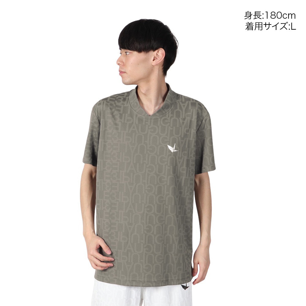 ウノ ピゥ ウノ ウグァーレ トレ（1PIU1UGUALE3）（メンズ）ゴルフ 半袖 モックネック シャツ GRT206 GRY