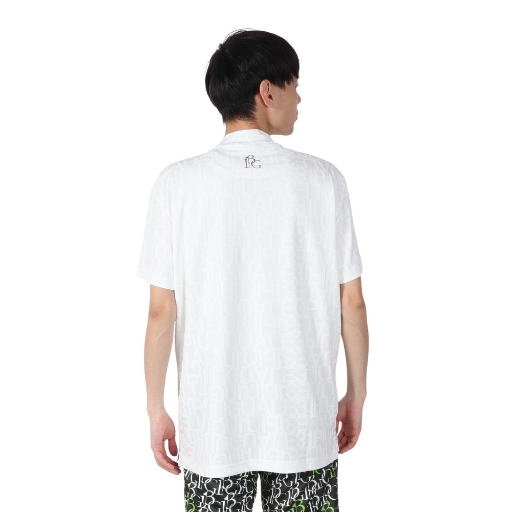 ウノ ピゥ ウノ ウグァーレ トレ（1PIU1UGUALE3）（メンズ）ゴルフ 半袖 モックネック シャツ GRT206 WHT