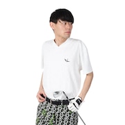 (メンズ)ゴルフ 半袖 モックネック シャツ GRT206 WHT