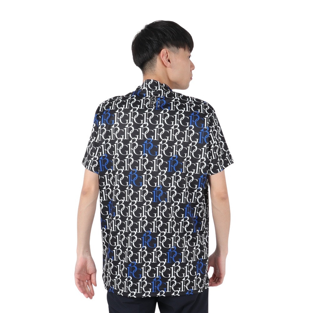 ウノ ピゥ ウノ ウグァーレ トレ（1PIU1UGUALE3）（メンズ）ゴルフ 半袖 モックネック シャツ 113G GRT208 BLK