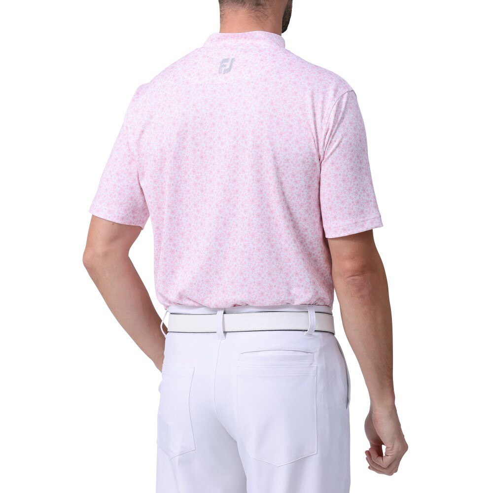 フットジョイ（FOOT JOY）（メンズ）ゴルフウェア フラワープリント半袖モックネックシャツ 81787 FJ-S24-S25