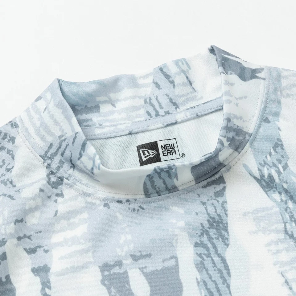 ニューエラ（NEW ERA）（メンズ、レディース）ゴルフウェア 半袖モックネック 吸汗速乾 ミッドネック Tシャツ Tiger Stripe Camo 14109050