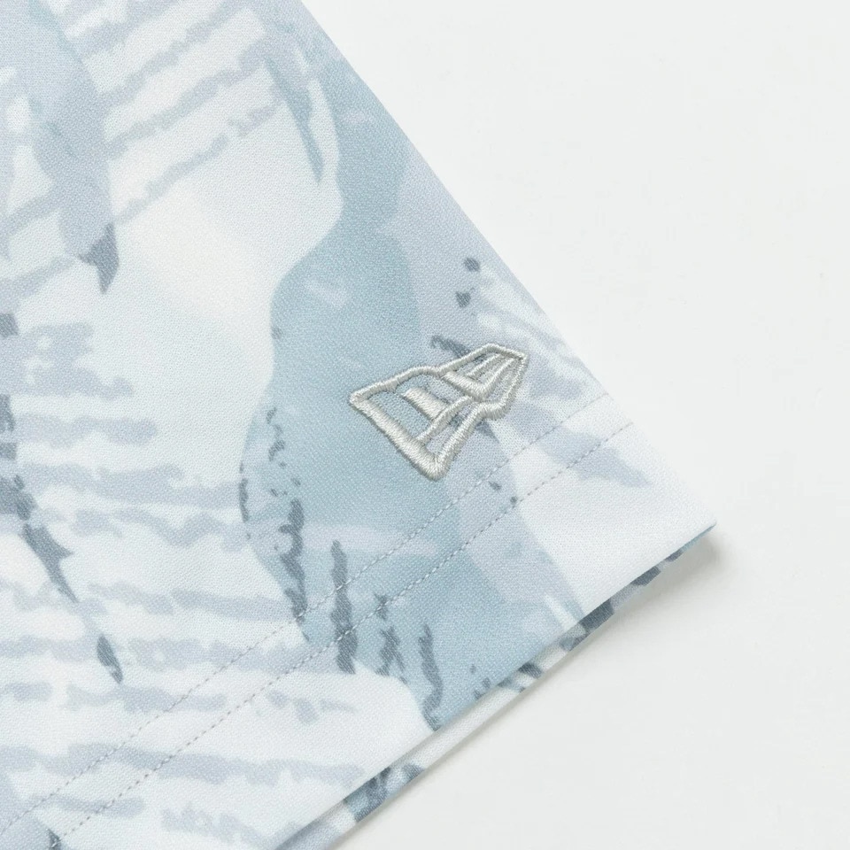 ニューエラ（NEW ERA）（メンズ、レディース）ゴルフウェア 半袖モックネック 吸汗速乾 ミッドネック Tシャツ Tiger Stripe Camo 14109050