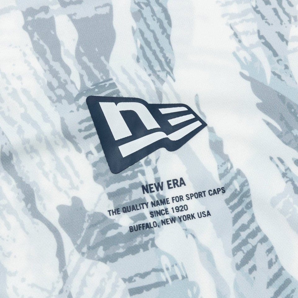ニューエラ（NEW ERA）（メンズ、レディース）ゴルフウェア 半袖モックネック 吸汗速乾 ミッドネック Tシャツ Tiger Stripe Camo 14109050
