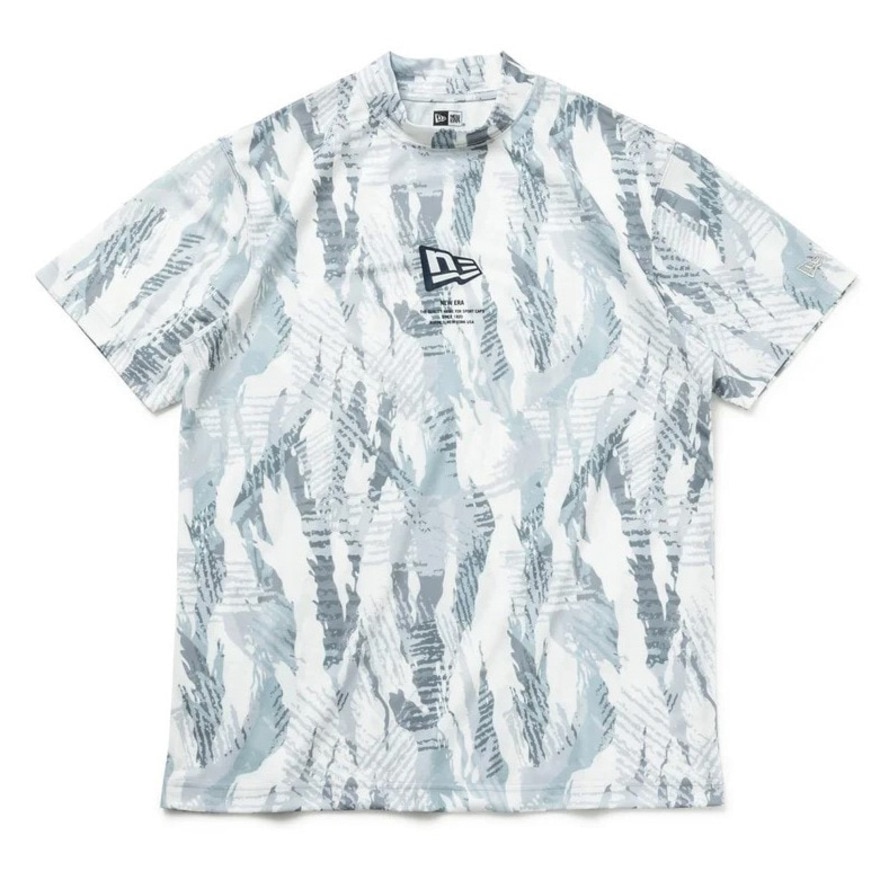 ニューエラ（NEW ERA）（メンズ、レディース）ゴルフ モックネック 半袖 ミッドネック Tシャツ Tiger Stripe Camo 14109050