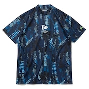 ニューエラ（NEW ERA）（メンズ、レディース）ゴルフ モックネック 半袖 ミッドネック Tシャツ Tiger Stripe Camo 14109051