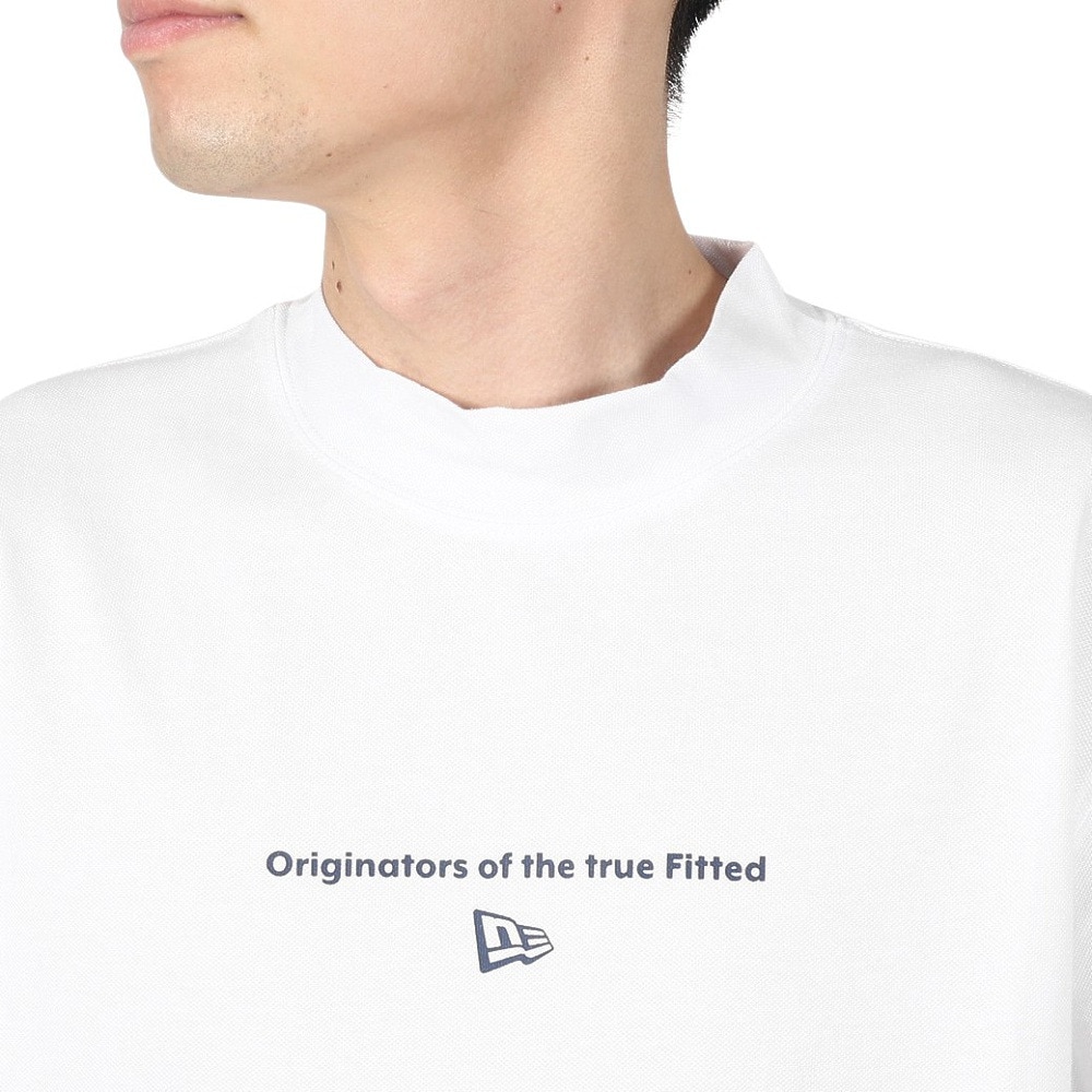 ニューエラ（NEW ERA）（メンズ、レディース）ゴルフウェア 半袖モックネック 吸汗速乾 鹿の子 ミッドネック Tシャツ サークル OOTTF 14109052