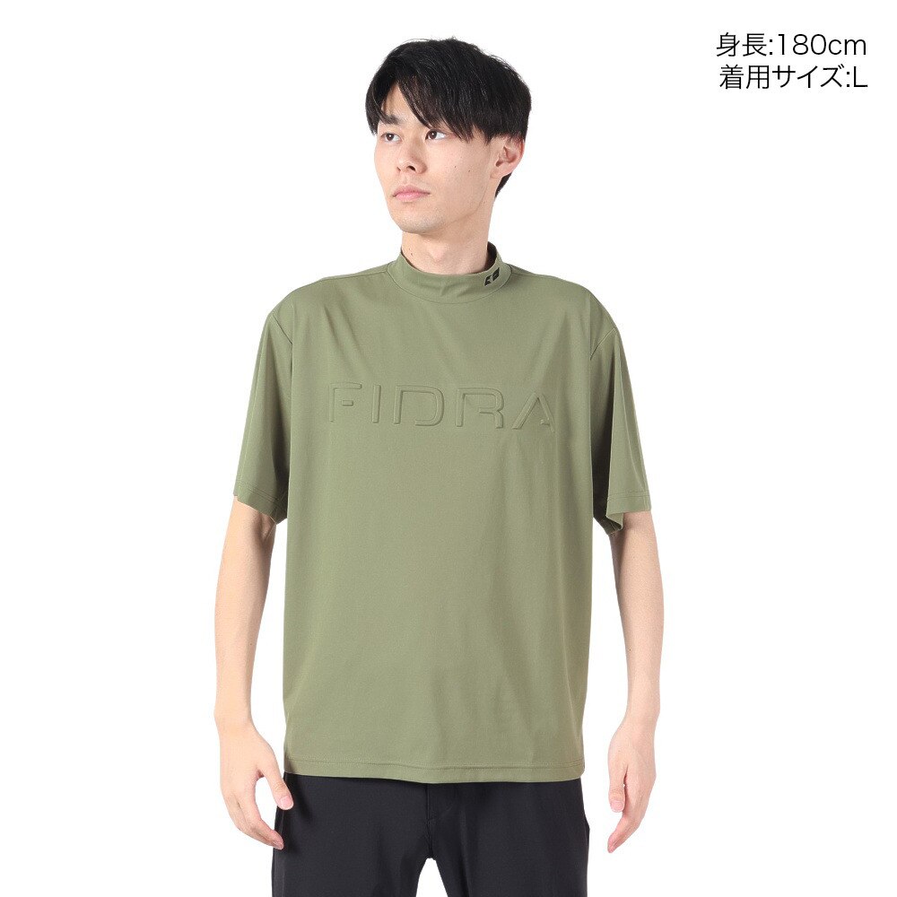 フィドラ（FIDRA）（メンズ）ゴルフウェア 半袖 吸汗速乾 モックネックシャツ FV5RTG20 KHK