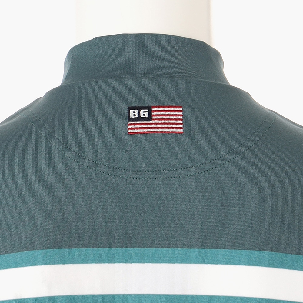ブリーフィング（BRIEFING）（メンズ）ゴルフウェア 半袖 吸水速乾 MARINE STRIPE ハイネックシャツ BRG241M63-070