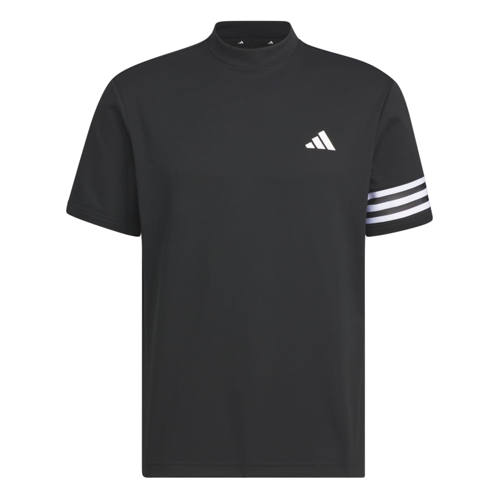 アディダス（adidas）（メンズ）ゴルフウェア 吸汗速乾 モックネック半袖 3ストライプス メッシュベントモック IKK67-IN9052BK