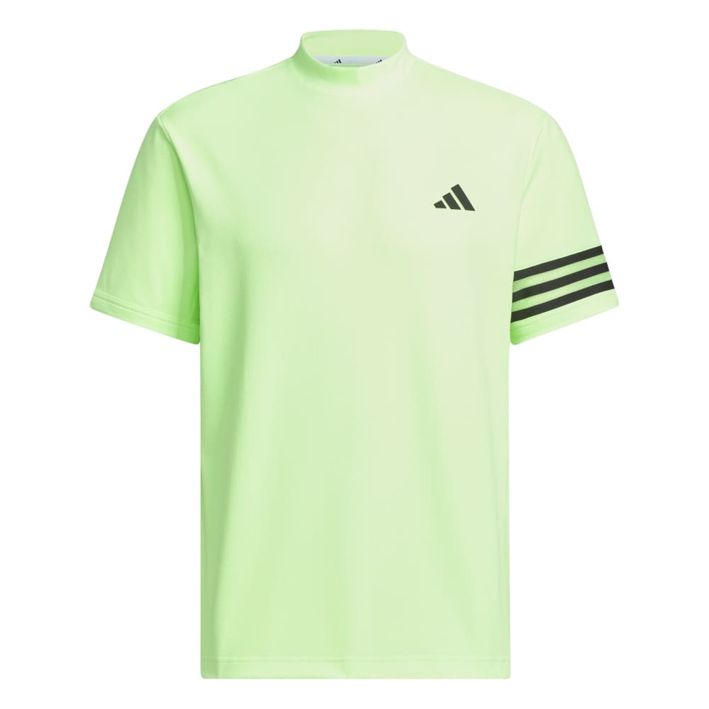 アディダス（adidas）（メンズ）ゴルフウェア 半袖 吸汗速乾 3ストライプス メッシュベントモック IKK67-IN9053FGRN