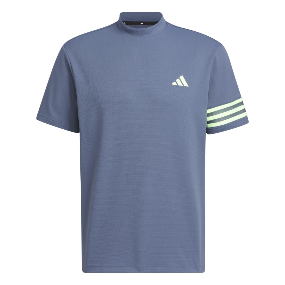 アディダス（adidas）（メンズ）ゴルフウェア 半袖 吸汗速乾 3ストライプス メッシュベントモック IKK67-IN9054NVY