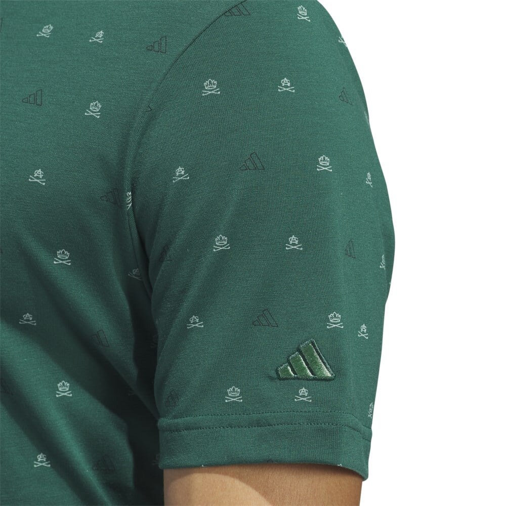 アディダス（adidas）（メンズ）モックネック ゴルフ 半袖 GO-TO モノグラムシャツ JMS65-IS7334DGRN