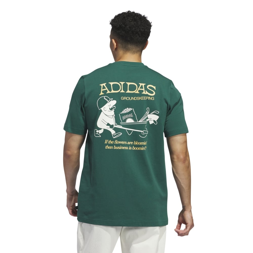 アディダス（adidas）（メンズ）モックネック ゴルフ 半袖 グランドキーパーTシャツ KOI63-IS3271DGRN
