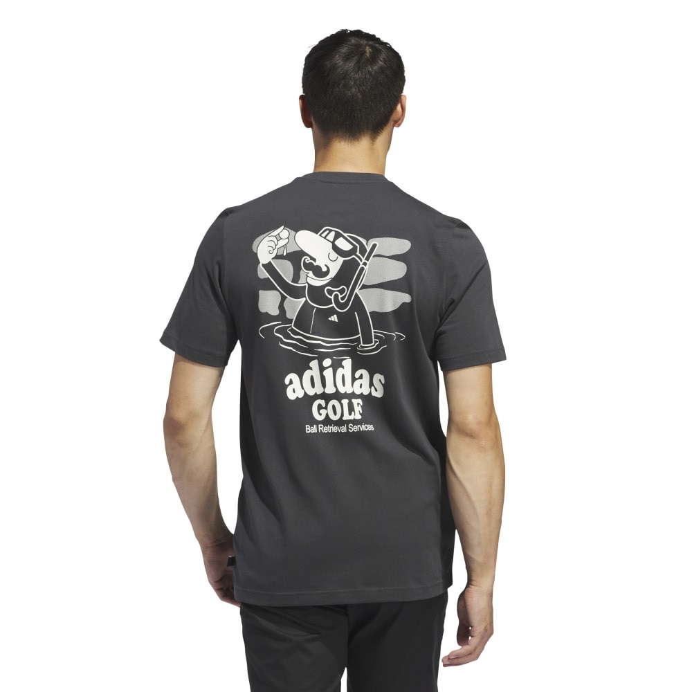 アディダス（adidas）（メンズ）モックネック ゴルフ 半袖 ボールリトリーバルTシャツ KOI66-IS3268BK