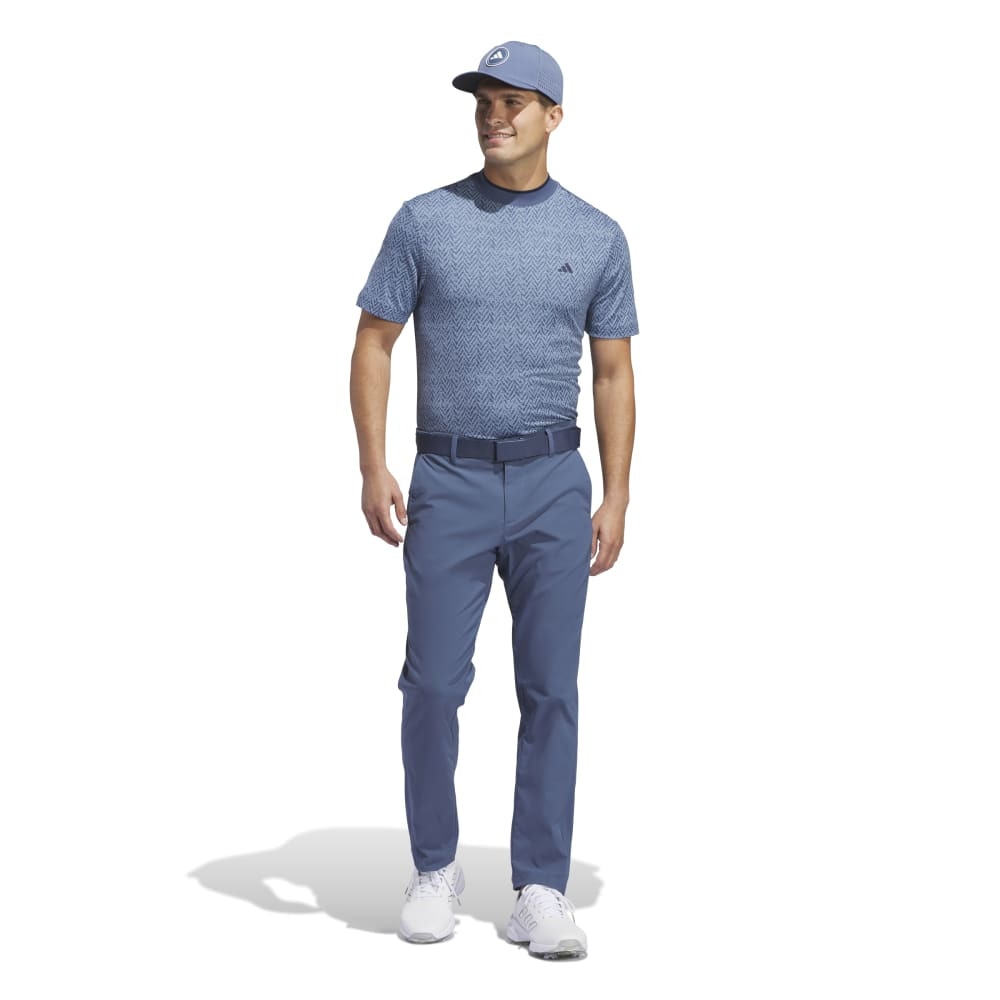 アディダス（adidas）（メンズ）ゴルフウェア 半袖 吸汗速乾 ミニヘリンボーン ストレッチドライモック KOW02-IU4406NVY