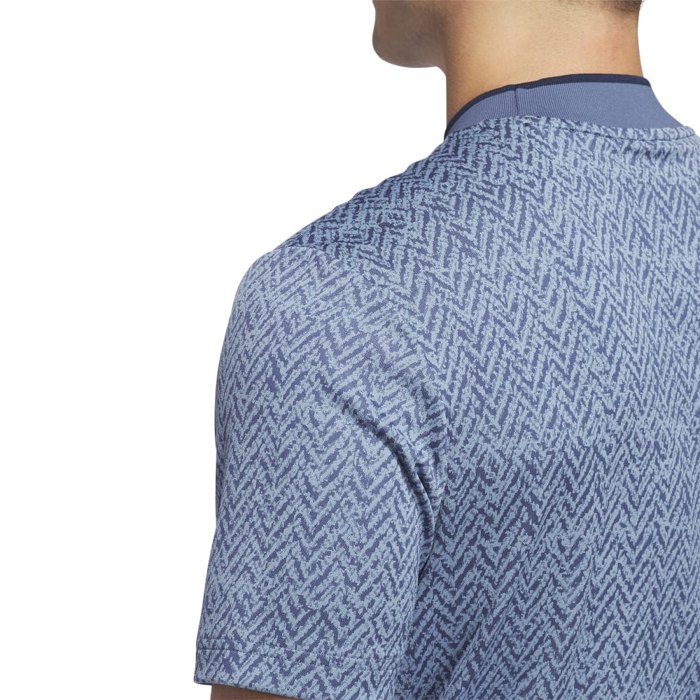 アディダス（adidas）（メンズ）ゴルフウェア 半袖 吸汗速乾 ミニヘリンボーン ストレッチドライモック KOW02-IU4406NVY