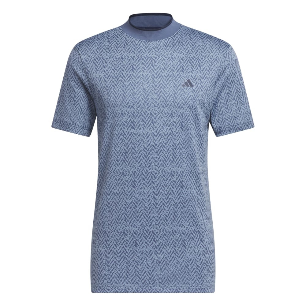 アディダス（adidas）（メンズ）ゴルフウェア 半袖 吸汗速乾 ミニヘリンボーン ストレッチドライモック KOW02-IU4406NVY