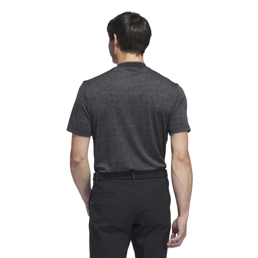 アディダス（adidas）（メンズ）ゴルフウェア 半袖 吸汗速乾 ミニヘリンボーン ストレッチドライモック KOW02-IU4407BK