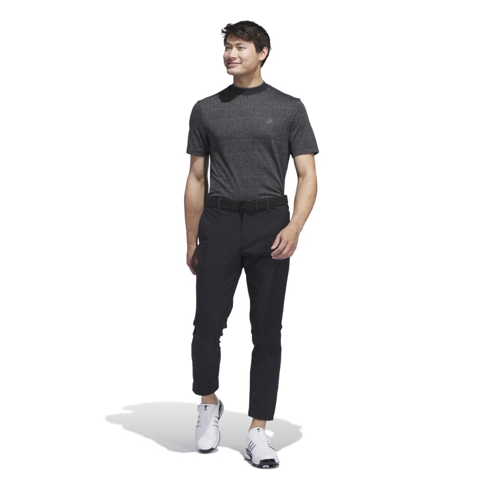 アディダス（adidas）（メンズ）ゴルフウェア 半袖 吸汗速乾 ミニヘリンボーン ストレッチドライモック KOW02-IU4407BK