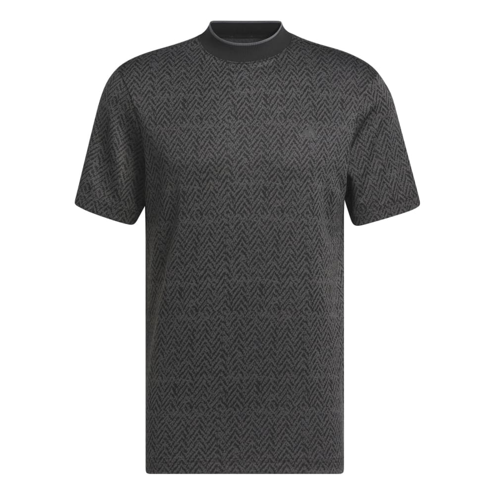 アディダス（adidas）（メンズ）ゴルフウェア 半袖 吸汗速乾 ミニヘリンボーン ストレッチドライモック KOW02-IU4407BK