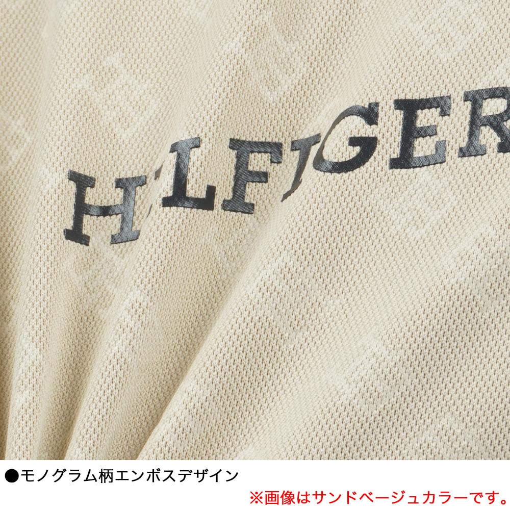 トミーヒルフィガー（TOMMY HILFIGER）（メンズ）ゴルフ モノグラム半袖モックネックシャツ THMA408-WHT