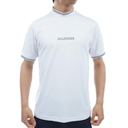 トミーヒルフィガー（TOMMY HILFIGER）（メンズ）ゴルフ モノグラム半袖モックネックシャツ THMA408-WHT