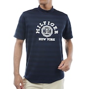 トミーヒルフィガー（TOMMY HILFIGER）（メンズ）モックネック ゴルフ カレッジロゴ 半袖モックシャツ THMA437-NVY