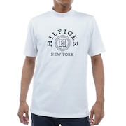 トミーヒルフィガー（TOMMY HILFIGER）（メンズ）モックネック ゴルフ カレッジロゴ 半袖モックシャツ THMA437-WHT