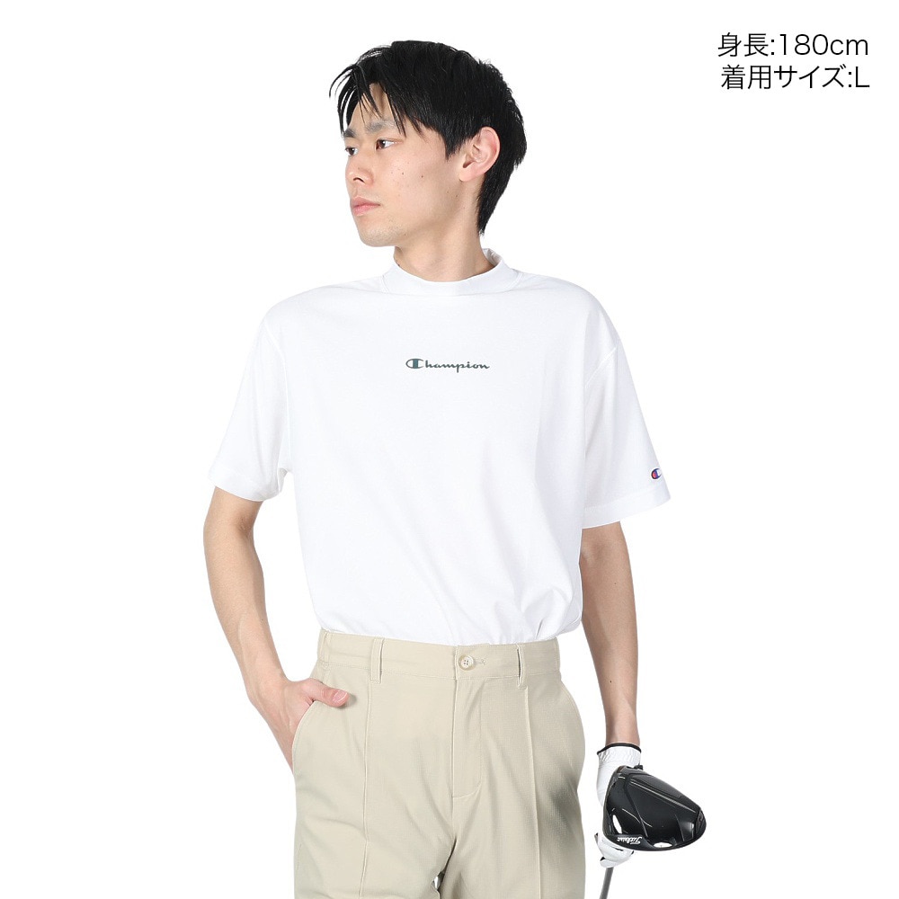 チャンピオン（CHAMPION）（メンズ）ゴルフウェア 速乾 モックネックシャツ 半袖Tシャツ C3-ZG322 010