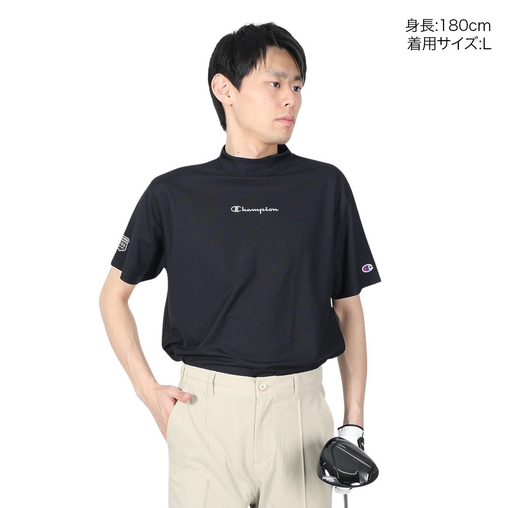 チャンピオン（CHAMPION）（メンズ）ゴルフウェア 速乾 モックネックシャツ 半袖Tシャツ C3-ZG322 090