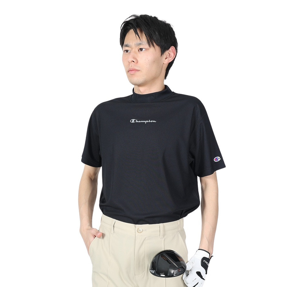 チャンピオン（CHAMPION）（メンズ）ゴルフウェア 速乾 モックネックシャツ 半袖Tシャツ C3-ZG322 090