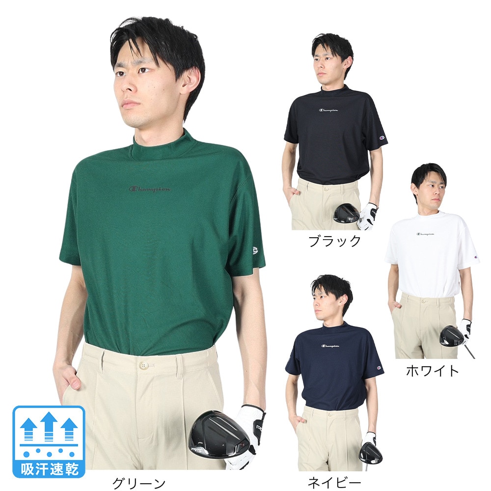 チャンピオン（CHAMPION）（メンズ）ゴルフウェア 速乾 モックネックシャツ 半袖Tシャツ C3-ZG322 010