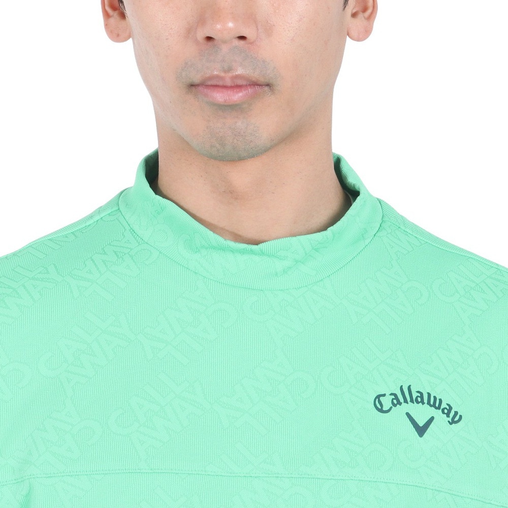 キャロウェイ（CALLAWAY）（メンズ）ゴルフウェア 吸汗速乾 ロゴジャカード半袖モックネックシャツ C24134102-1130