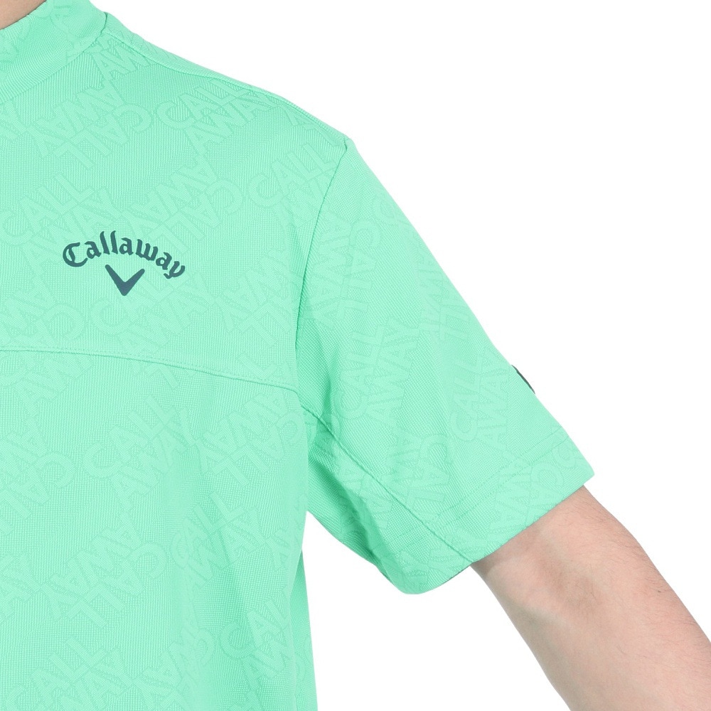 キャロウェイ（CALLAWAY）（メンズ）ゴルフウェア 吸汗速乾 ロゴジャカード半袖モックネックシャツ C24134102-1130
