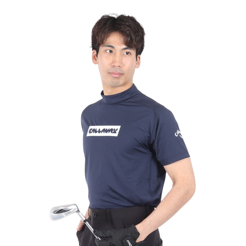 キャロウェイ（CALLAWAY）（メンズ）ゴルフウェア 吸汗速乾 ストレッチ スムース 半袖モックネックシャツ C24134103-1120