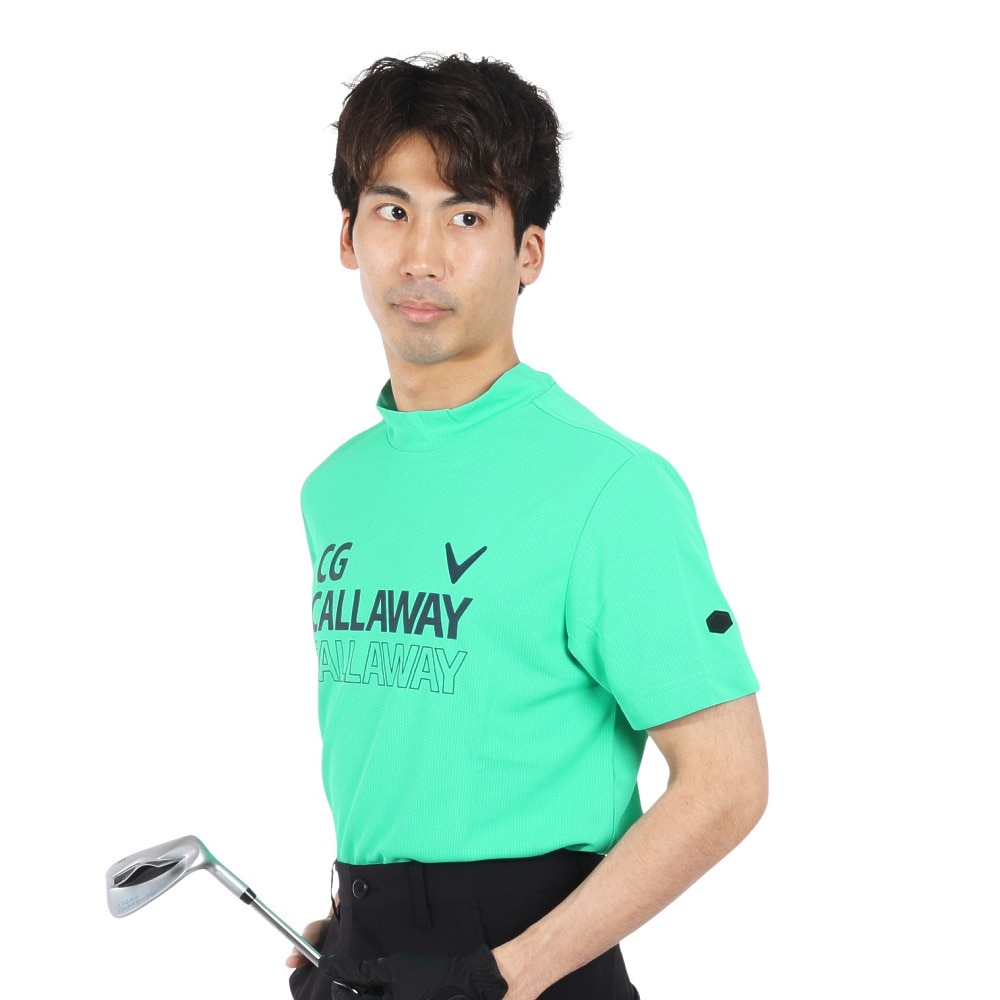 キャロウェイ（CALLAWAY）（メンズ）ゴルフウェア クローズドメッシュ 半袖モックネックシャツ C24134105-1130