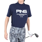 ピン（PING）（メンズ）ゴルフウェア 半袖 吸水速乾 ドライミックスストレッチハニカムハイネックカットソー 621-4167201-120