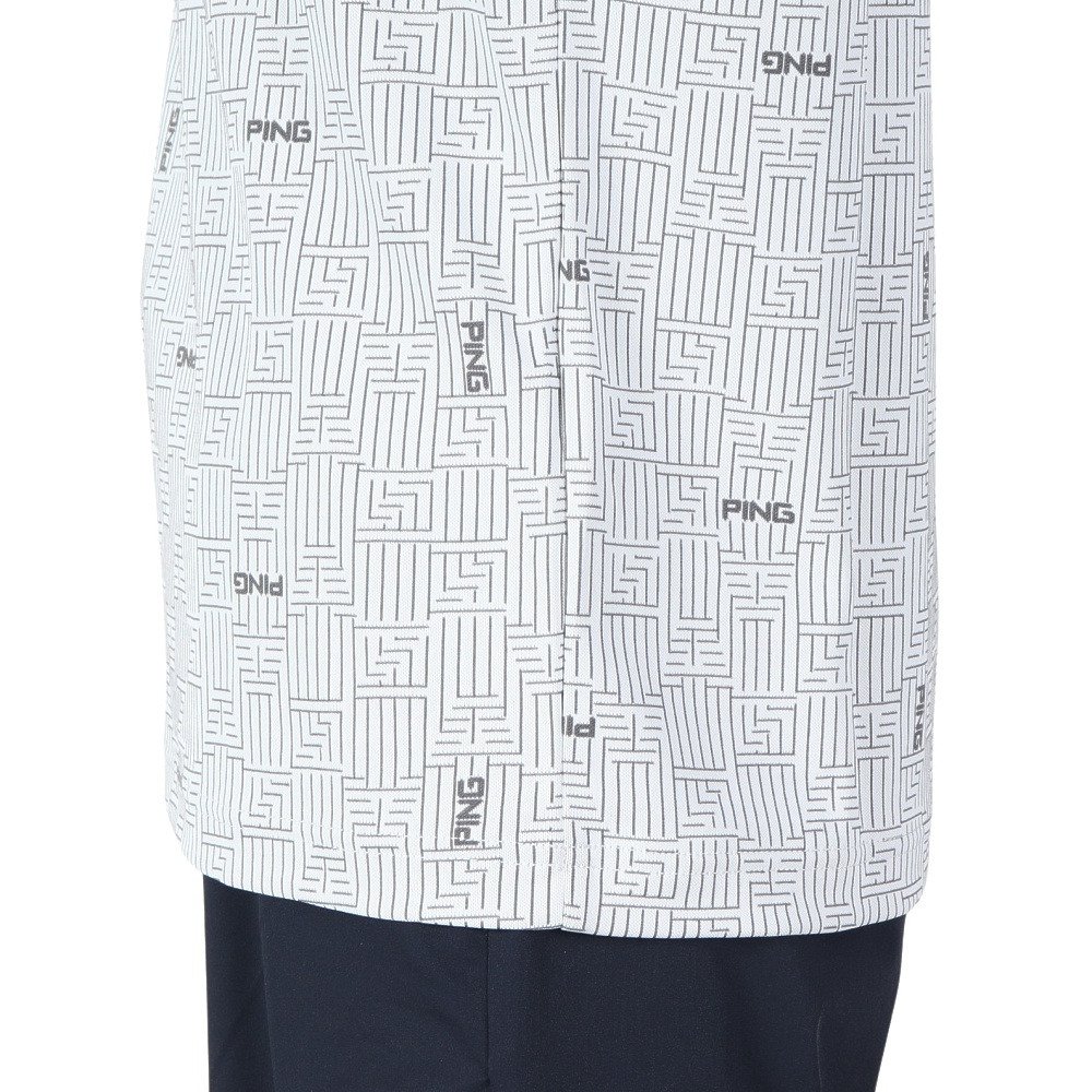 ピン（PING）（メンズ）ゴルフウェア 吸汗速乾 モックネック AZモノグラムジャカード 半袖ハイネックカットソー 621-4167203-030