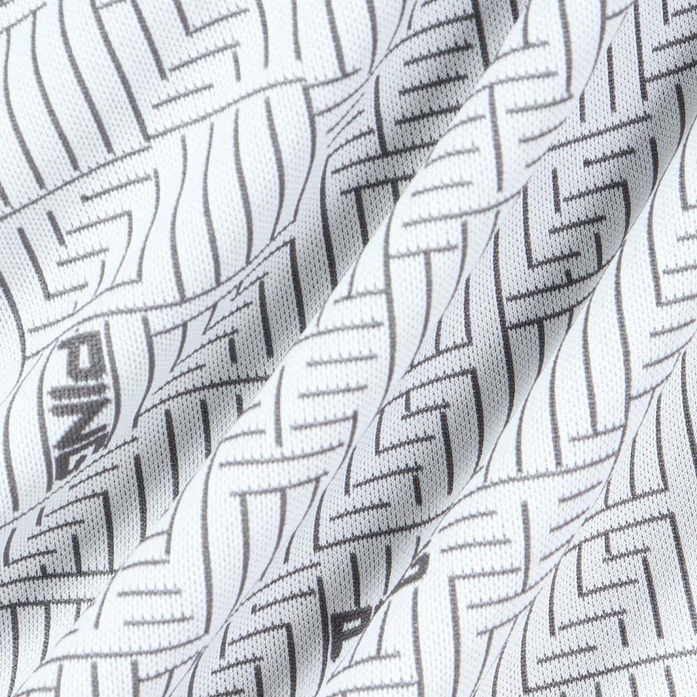 ピン（PING）（メンズ）ゴルフウェア 吸汗速乾 モックネック AZモノグラムジャカード 半袖ハイネックカットソー 621-4167203-030