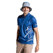 マンシングウエア（MUNSING WEAR）（メンズ）ゴルフウェア MOTION3Dパネルジャカードハーフジップ半袖シャツ MGMXJA09 BL00
