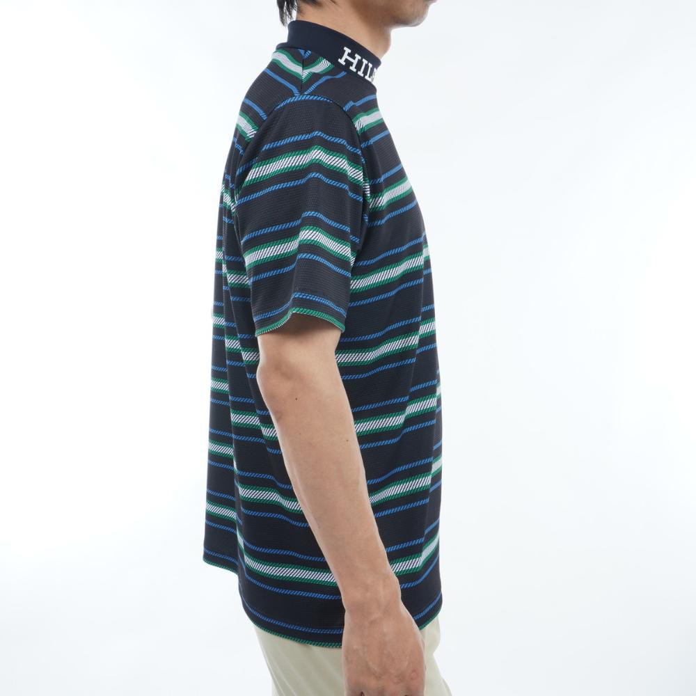 トミー ヒルフィガー ゴルフ（TOMMY HILFIGER GOLF）（メンズ）ゴルフウェア マルチボーダー半袖モックネック THMA406-NVY